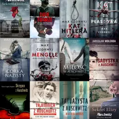 Okładki książek o tematyce Auschwitz. Czytanie wyłącznie tego gatunku może ograniczyć wyobraźnię, zamykając ją w mrocznych realiach.