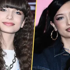 Dwie młode artystki, jedna z kręconymi włosami i srebrnymi kolczykami, druga z kucykami i złotymi. Ciekawe, ile lat ma Viki Gabor?