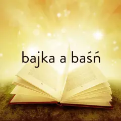 Otwarta księga z napisem "bajka a baśń" na tle magicznych świateł. Odkryj różnicę między bohaterem bajkowym a baśniowym dla dzieci.