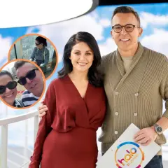 Katarzyna Cichopek i Maciej Kurzajewski w studio. W tle zdjęcia pary, która wygląda na szczęśliwą. Ile ma lat Cichopek? Tego nie wiemy, ale wygląda kwitnąco!