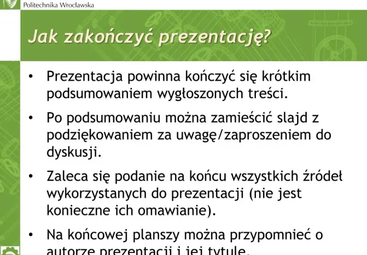 Jak zakończyć prezentację w PowerPoint, aby zachwyciła odbiorców
