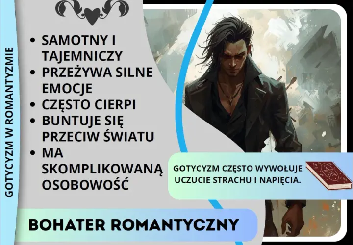 Samotny, tajemniczy bohater romantyczny, przeżywający silne emocje i buntujący się przeciw światu. Jego skomplikowana osobowość odzwierciedla objawy obsesji.