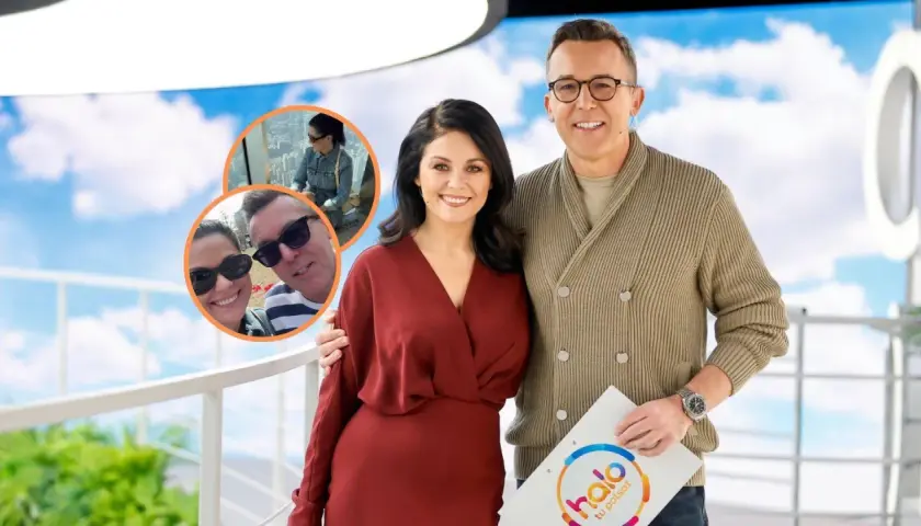 Katarzyna Cichopek i Maciej Kurzajewski w studio. W tle zdjęcia pary, która wygląda na szczęśliwą. Ile ma lat Cichopek? Tego nie wiemy, ale wygląda kwitnąco!