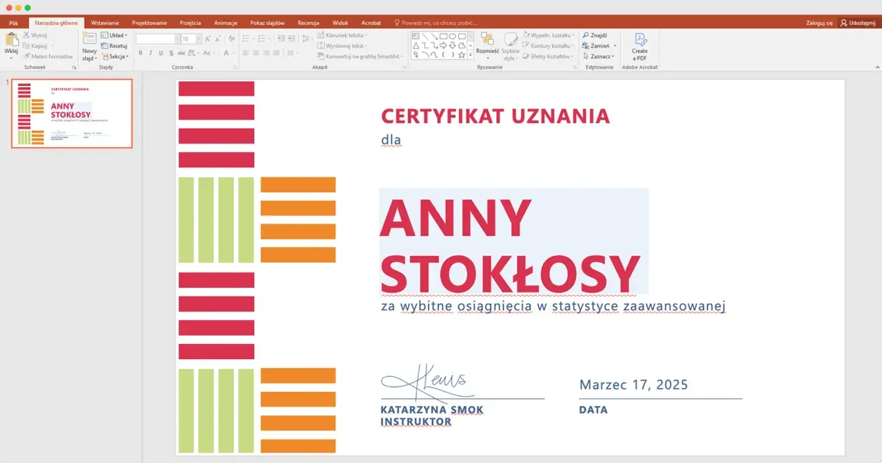 Instrukcja jak zrobić dyplom w PowerPoint - poznaj wszystkie funkcje