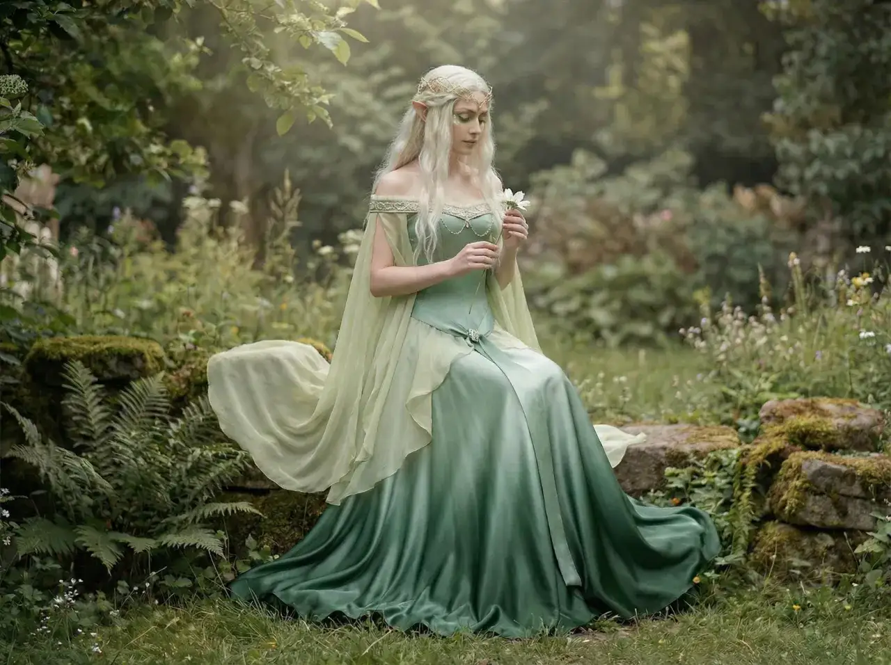 Elfka w zielonej sukni, jak zaplanować ślub lub wesele w świecie fantasy tradycje i rytuały.
