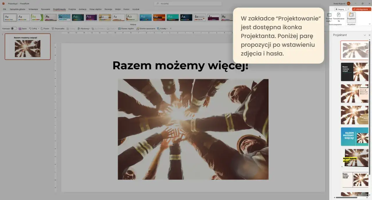 Zdjęcie Jak włączyć projektowanie w PowerPoint i tworzyć lepsze prezentacje